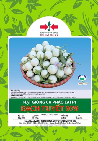 Hạt giống Cà pháo Bạch Tuyết lai F1 979 East-West Seed (Hai Mũi Tên Đỏ) - Gói 1gr