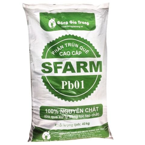 Phân trùn quế cao cấp Sfarm Pb01 - Bao 40kg - Đã qua xử lý