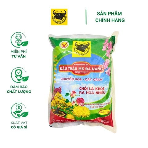 Phân bón đầu trâu MK đa năng 17-12-7 dùng cho hoa kiểng