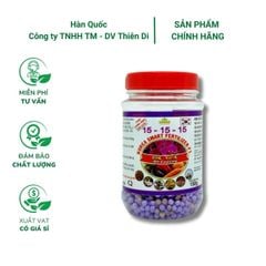Phân tan chậm Hàn Quốc NPK 15-15-15 (150g) – Cung cấp dưỡng chất thiết yếu, giúp cây trồng sinh trưởng và phát triển tốt