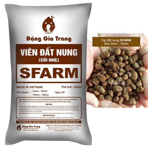 Viên đất nung ( sỏi nhẹ ) SFARM - Bao 50dm3 ( KT 5-10mm )