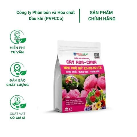 Phân NPK Phú Mỹ 20-20-15+TE Cây hoa - cảnh - Gói 500 gram