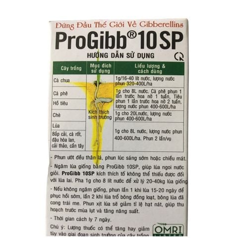 ProGibb - Thuốc điều hòa sinh trưởng kích mầm, kích chồi cho cây trồng 10SP - Gói 1gram