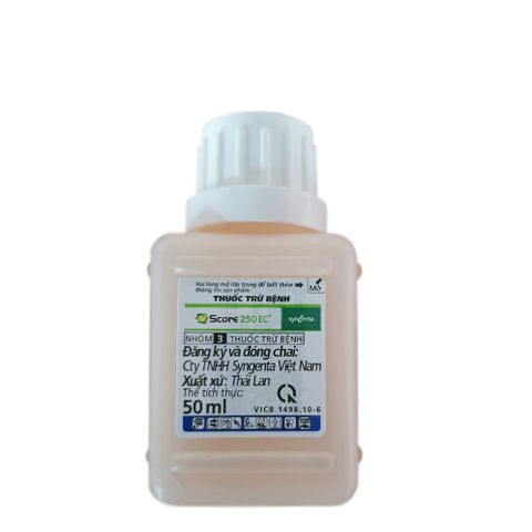 - Thuốc trừ bệnh Score 250EC trị phấn trắng, thán thư, muội đen cho cây cảnh và cây trồng - Chai 50ml