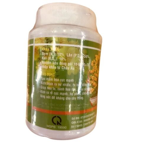 Phân NPK TP02 10-60-10+TE tạo nụ mai vàng, kích thích ra hoa - Hũ 100 gram