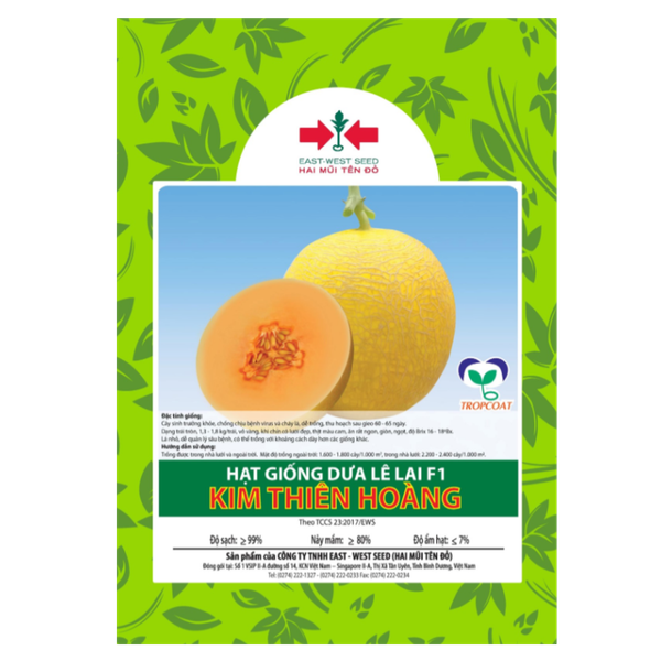 Hạt giống Dưa lê F1 Kim Thiên Hoàng East-West Seed (Hai Mũi Tên Đỏ) - Gói 10 hạt