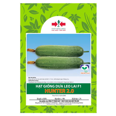 Hạt giống Dưa leo lai F1 Hunter 2.0 East-West Seed (Hai Mũi Tên Đỏ) - Gói 50 hạt