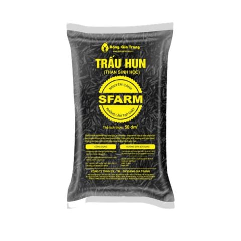 Giá thể trấu hun SFARM – Trấu hun sạch mầm bệnh, giữ ẩm, làm giá thể trồng rau mầm, hoa, ươm cây con