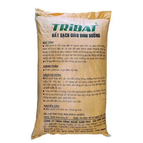 Đất sạch Tribat trồng cây giàu dinh dưỡng (50dm³) đất trồng cây cảnh, hoa kiểng, trồng rau