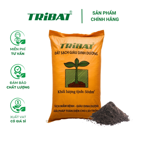 Đất sạch Tribat trồng cây giàu dinh dưỡng (50dm³) đất trồng cây cảnh, hoa kiểng, trồng rau