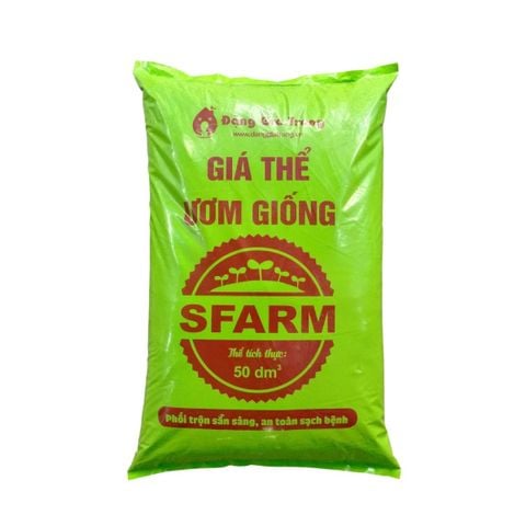 Giá thể ươm hạt giống SFARM (50dm³) – Cung cấp dinh dưỡng, dùng ươm cây giống & rau mầm