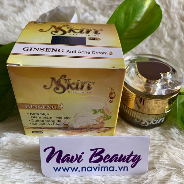 Kem NSkin Ginseng - Kem Mụn, Giảm Thâm, Mờ Sẹo, Trắng Da, Se Khít Lỗ Chân Lông 18g