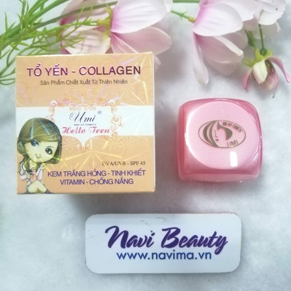 Kem Umi Yến Đỏ, Collagen - Trắng da, Tinh khiết, Vitamin E 12g