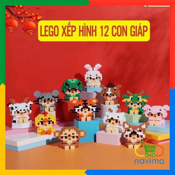 Xếp Hình Lego 3D Mini 12 Con Giáp