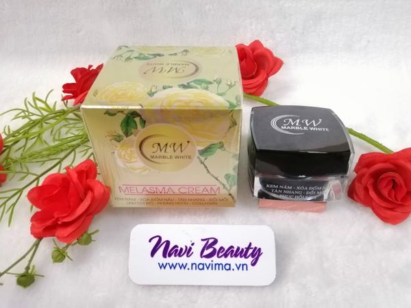 Kem MW (Marble white) Linh Chi Đỏ, Nhung Hưu, Collagen - Nám, Đốm nâu, Tàn nhang, Đồi mồi 30g