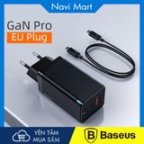 Bộ sạc nhanh thế hệ mới Baseus GaN2 Pro 65W Mini Travel Quick Charger + Kèm cáp Type C