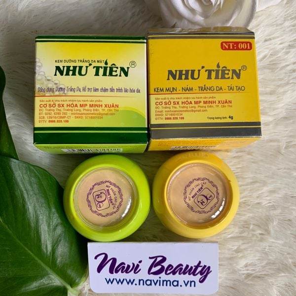 KEM NHƯ TIÊN 4g - XANH ( Trắng,  Lão Hóa) - VÀNG ( Mụn, Nám, Trắng, Tái Tạo)