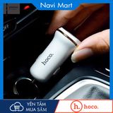 Cốc Sạc Điện Thoại Trên Ô Tô Hoco 2 Cổng USB - Trắng