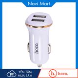 Cốc Sạc Điện Thoại Trên Ô Tô Hoco 2 Cổng USB - Trắng