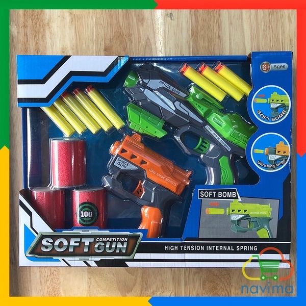 Đồ Chơi Súng Xốp Dạng Nerf Kèm Viên Xốp Dính