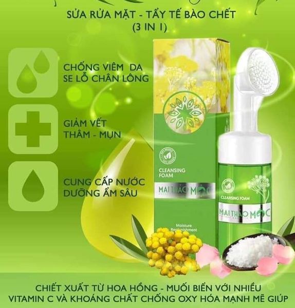 Sữa Rửa Mặt Mai Thảo Mộc 100ml - Sạch Sâu, Hỗ Trợ Trị Mụn