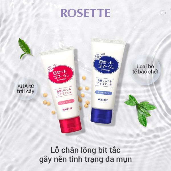 Gel Tẩy Da Chết Rosette Chiết Xuất Thiên Nhiên Nhật Bản 120g (màu xanh & màu đỏ)