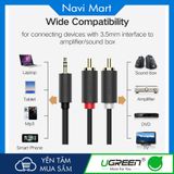Cáp Audio 3.5mm Dương Sang 2RCA Dương 1.5m - Ugreen 10511