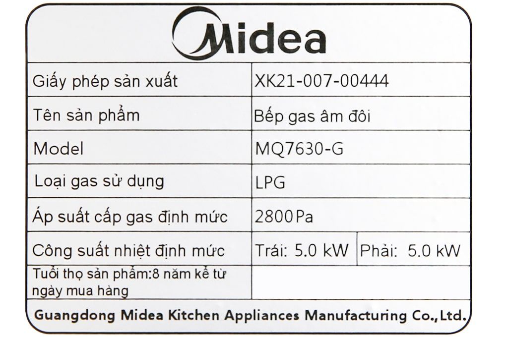  Bếp gas Midea MQ7630G 