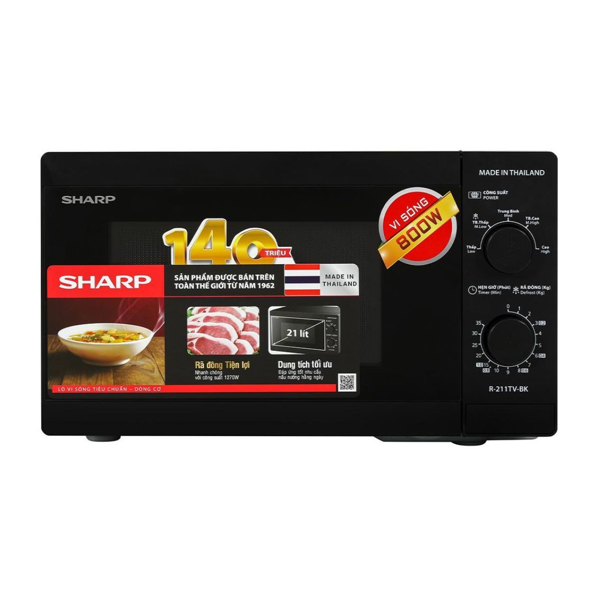  Lò vi sóng Sharp R-211TV-BK / R-211TV-CL 21 lít - giá tốt Hàng chính hãng 