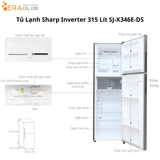  Tủ lạnh Sharp Inverter 253 lít SJ-X281E-DS 