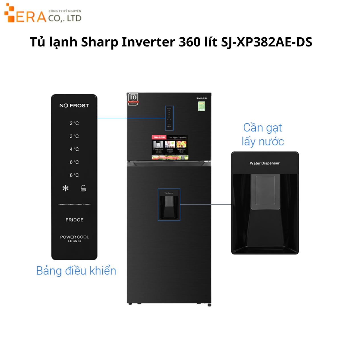  Tủ lạnh Sharp SJ-X417WD-DG 417 lít 2 cửa Inverter 