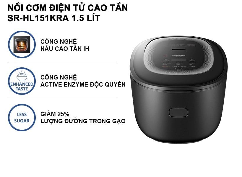  Nồi cơm điện cao tần (IH) giảm đường Panasonic SR-HL151KRA 1,5 L 