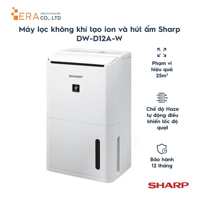  Máy lọc không khí tạo ion và hút ẩm Sharp DW-D12A-W 