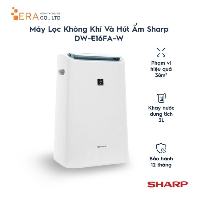  Máy Lọc Không Khí Và Hút Ẩm Sharp DW-E16FA-W 