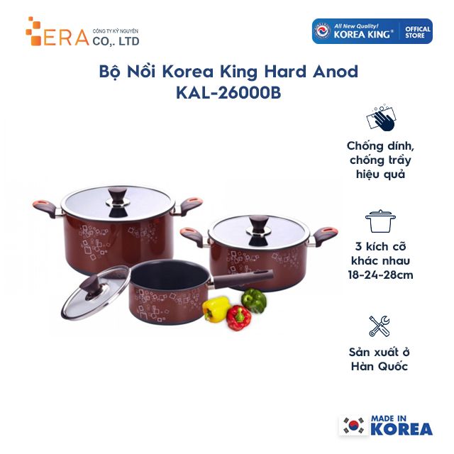  Bộ nồi-HardAnod Korea King KAL-26000B 