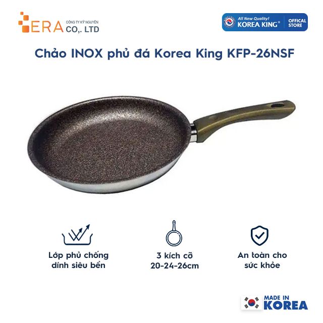  Chảo Inox phủ đá Korea King (Dùng cho bếp từ ) 