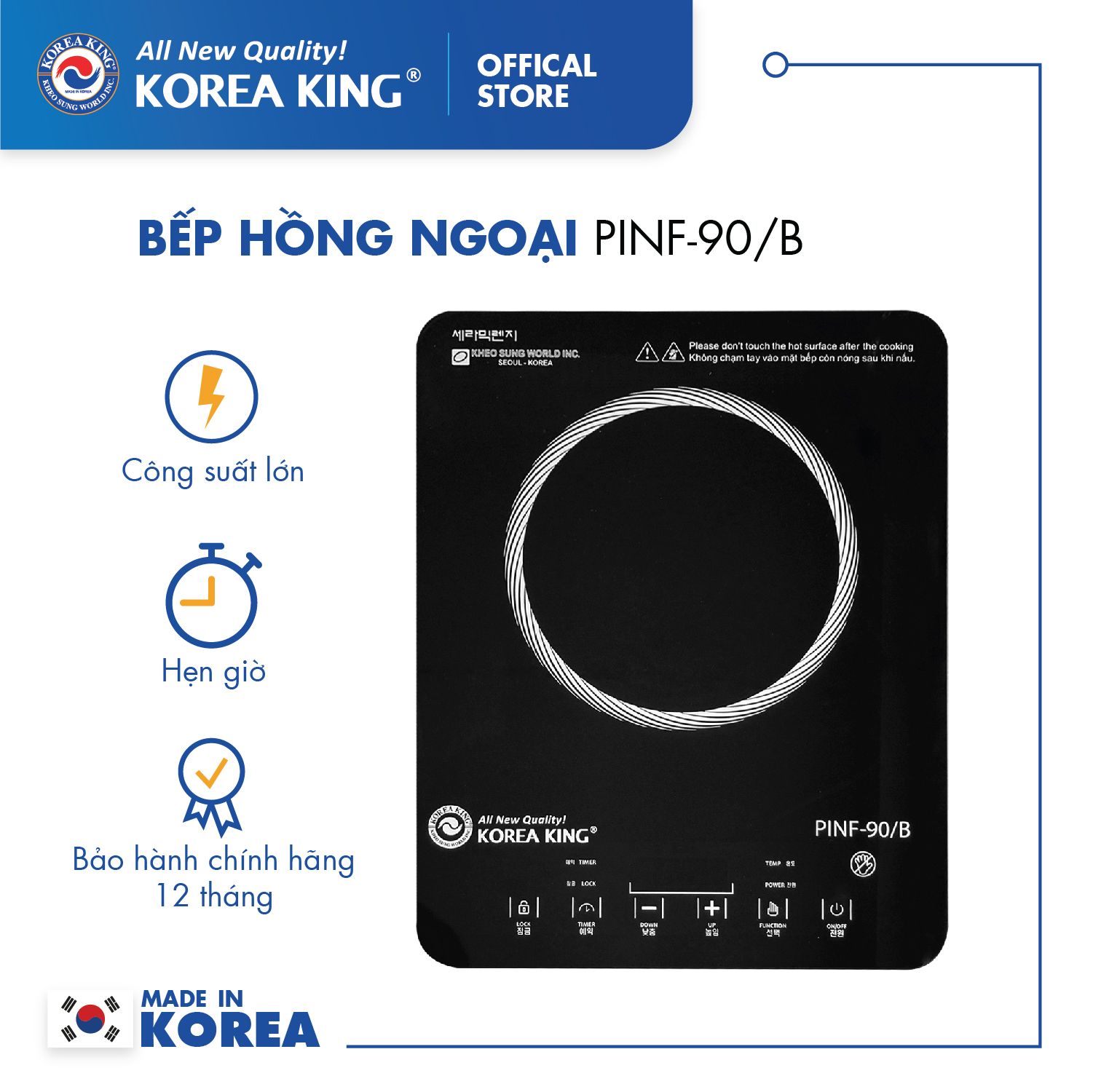  Bếp hồng ngoại Korea King PINF-90/B 