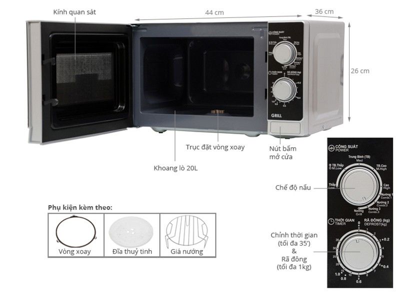  Lò vi sóng có nướng Sharp R-31A2VN-S/R-32A2VN-S 23L 