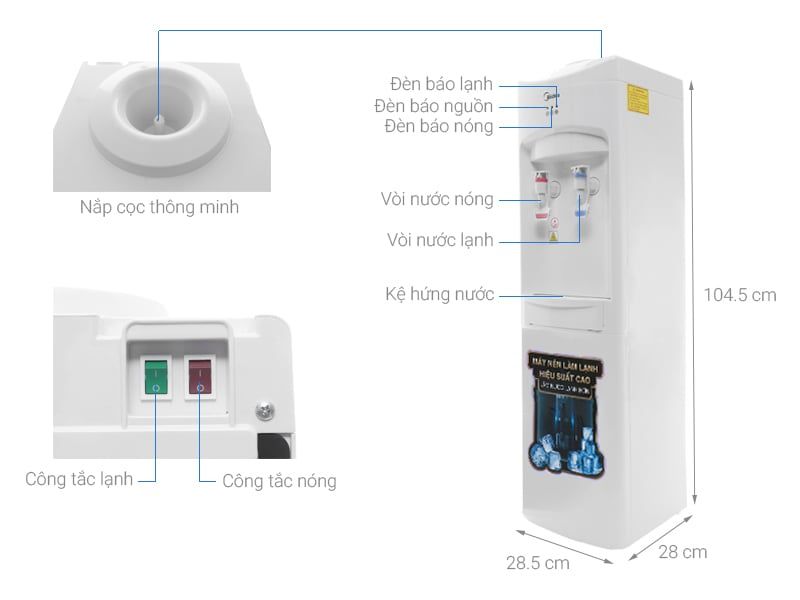  Cây nước uống nóng lạnh Midea MYL1031S - Hàng chính hãng 