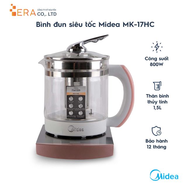  Bình đun siêu tốc Midea MK-17HC -  Hàng chính hãng 