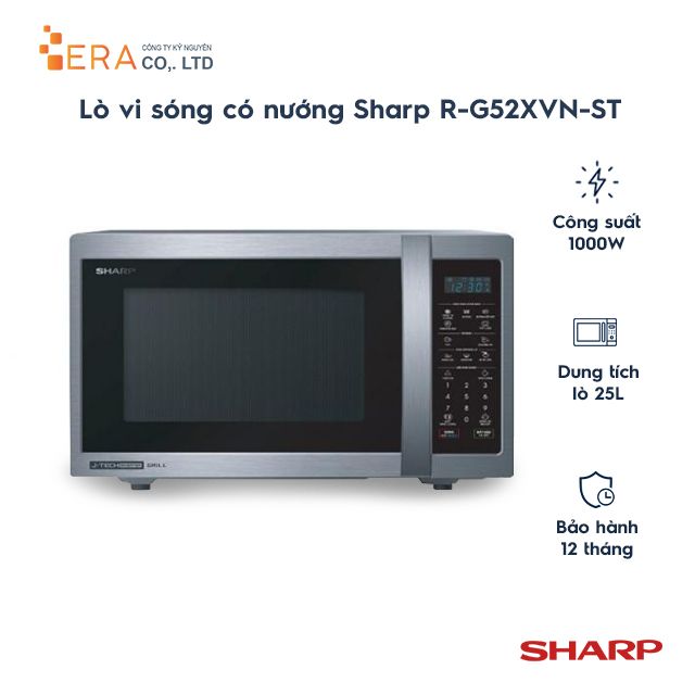  Lò vi sóng có nướng Sharp R-G52XVN-ST 25L 