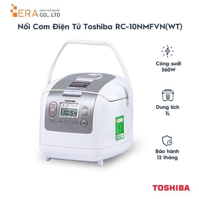  Nồi Cơm Điện Tử Toshiba RC-10NMFVN (WT) (1 Lít) - Hàng Chính Hãng 