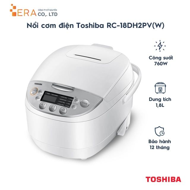  Nồi cơm điện tử Toshiba RC-18DH2PV(W) 