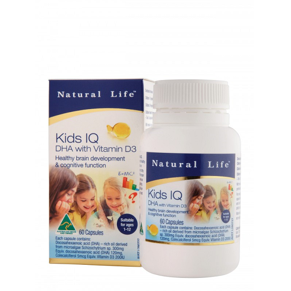  NATURAL LIFE KID IQ DHA, VITAMIN D3, VỊ CHANH- GIÚP BÉ CAO LỚN VÀ KHỎE MẠNH 