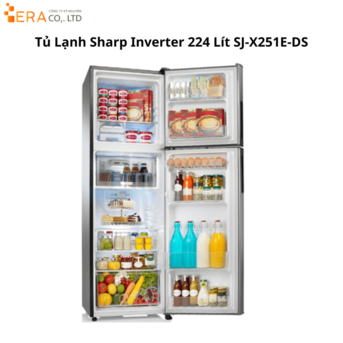  Tủ Lạnh Sharp Inverter 224 Lít SJ-X251E-DS 