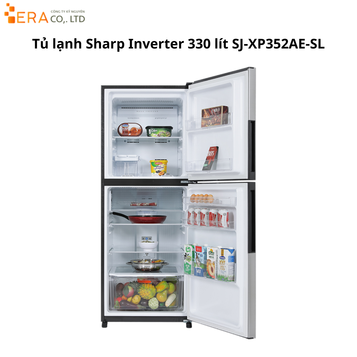  Tủ lạnh Sharp Inverter 330 lít SJ-XP352AE-SL 