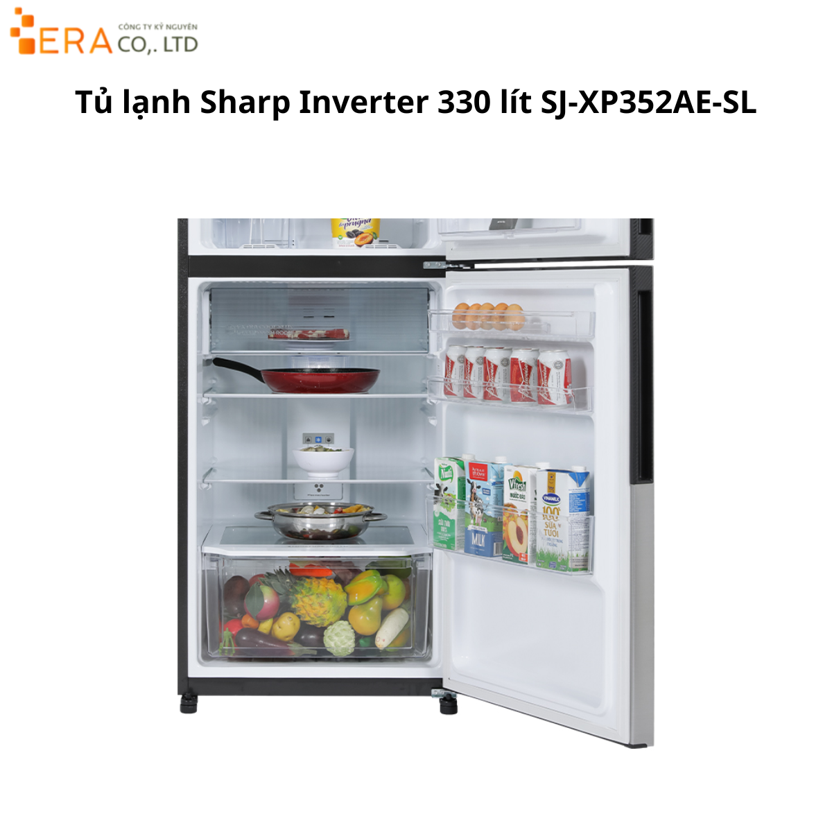  Tủ lạnh Sharp Inverter 330 lít SJ-XP352AE-SL 