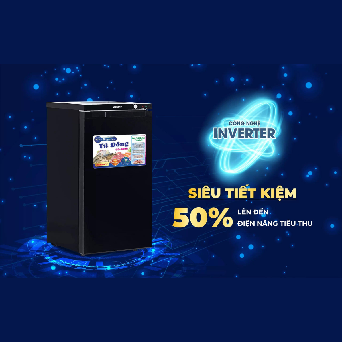  Tủ đông đứng Sanaky Inverter VH-160VD3 118 lít 