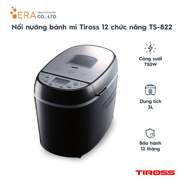  Lò nướng bánh mì Tiross 12 chức năng TS-822 