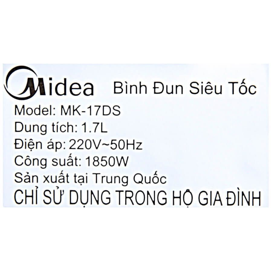  Bình đun siêu tốc Midea MK-17DS (1,7L) 